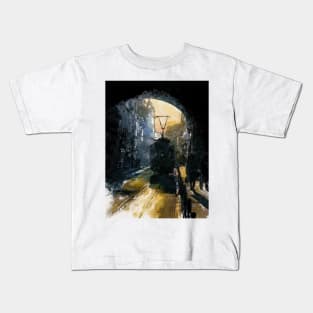 Lisbon Tram at Dawn Kids T-Shirt